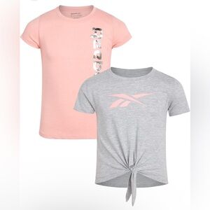 2 Pack Reebok  short sleeve shirts for girls grey/peach/silver/ Size: (M) 8-10